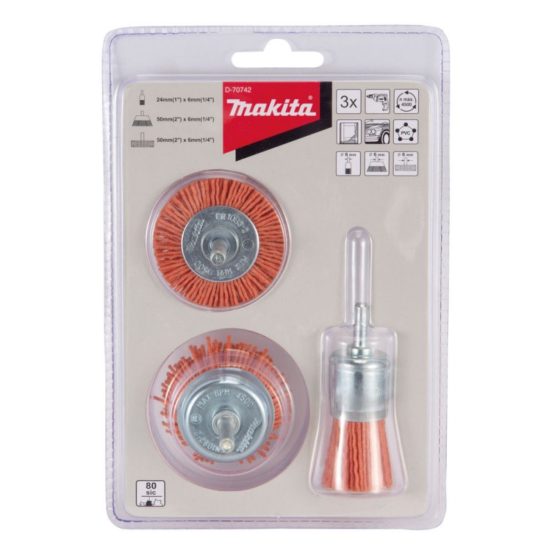 Set 3 Cepillos De Limpieza Para Taladro Cerda Suave Blanca | Cuotas sin