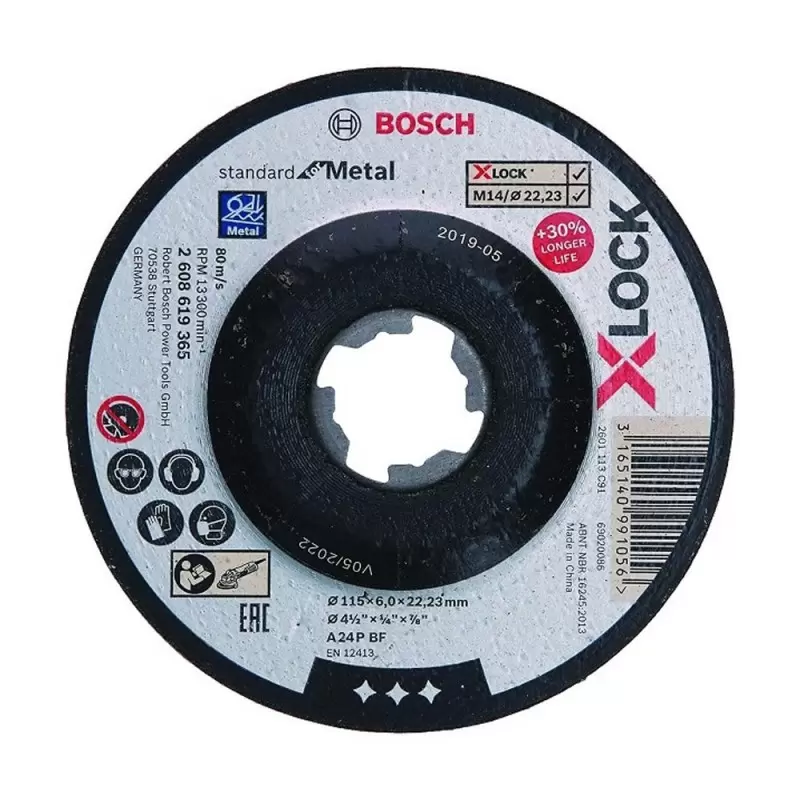 Disco de Desbaste Standard for Metal X-LOCK 115mm x6x22.23mm