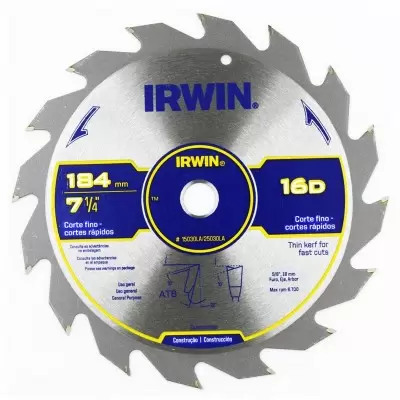 Disco de sierra 7-1/4" X 60T Universal 5/8" 11240 IRWIN