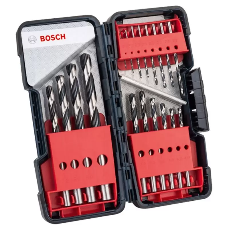 Bosch Juego profesional de 17 piezas de cortador de agujeros HSS BiMetall  para adaptadores estándar (para madera, metal y plástico, accesorios para