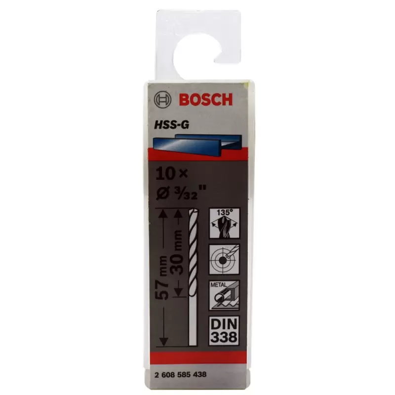 Broca Metal HSS-G X10U 2.4mm. 3/32" Bosch