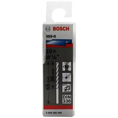 Broca Metal HSS-G X10U 3.2mm 1/8" Bosch