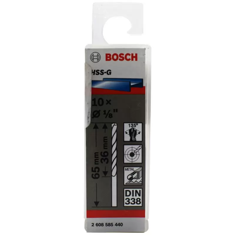 Broca Metal HSS-G X10U 3.2mm 1/8" Bosch