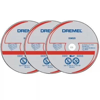 DSM 510 disco corte ladrillo X 3 unid Dremel SM520