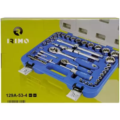 Juego de dados de 1/4" y 1/2" 53pzas 129A-53-4 Irimo