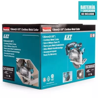 Sierra Cortadora de Metal 5 3/8'' 18V LXT BL Baretool Makita DCS552Z