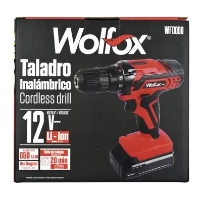 Taladro Atornillador 3/8" 12V 12 Nm + Martillo 20 Oz + Wincha 5M Wolfox WF0008-K5