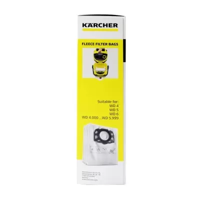 Bolsas de aspiradora para Kärcher WD4, WD5, WD6, KFI 487, bolsas para  Kärcher MV 4, MV 5, MV 6, WD5P, WD6P aspiradora, bolsas de filtro de forro  polar 2.863-006.0 : : Hogar y cocina
