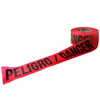 Cinta Barricada Roja "Peligro" 75mm x 300m Toolcraft TC0995