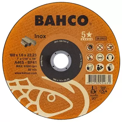 Disco abrasivo de corte 7" x 1/16" 3911-180-T41-I Bahco