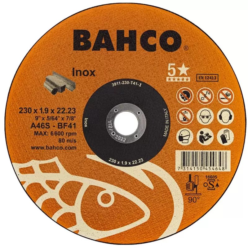 Disco abrasivo de corte 9" x 5/64" 3911-230-T41-I Bahco