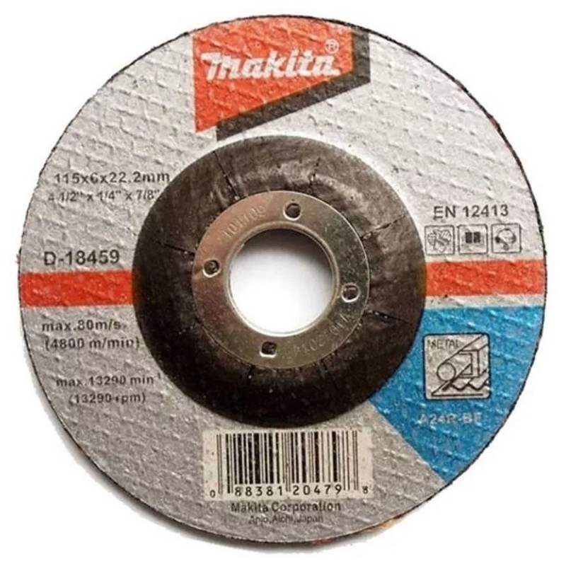 Disco abrasivo desbaste metal 4 1/2"x 6.0mm (A36P-BF) x 20 unid envase plastico