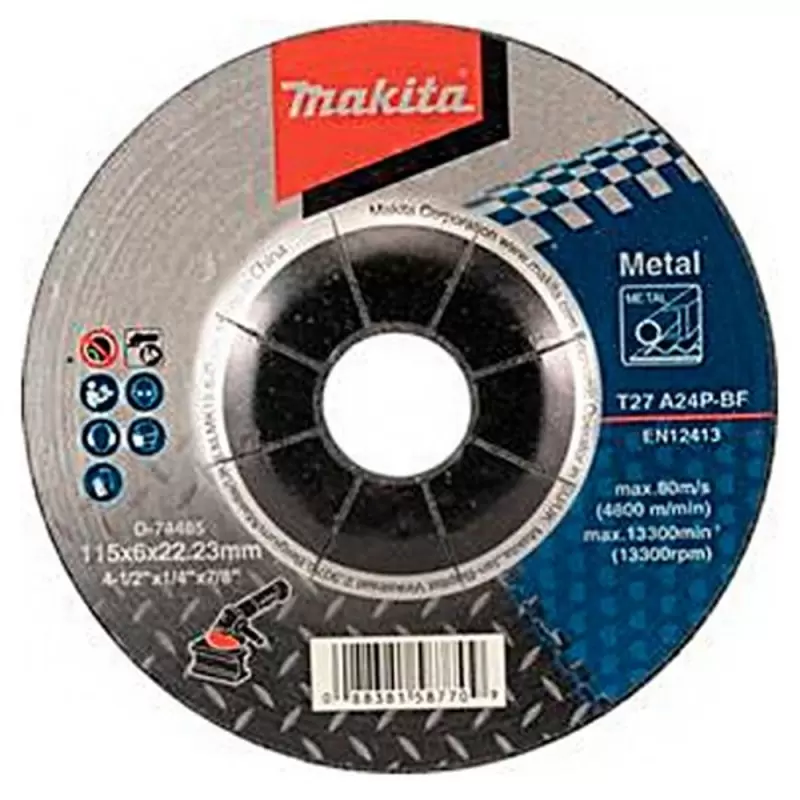 Disco abrasivo desbaste metal 4 1/2"x 6.0mm (A24P) D-74485