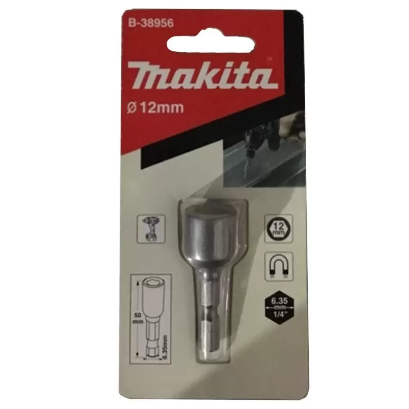 Dado magnetico 12mm x 50mm 1unid VASTAGO 1/4" Makita B-38956