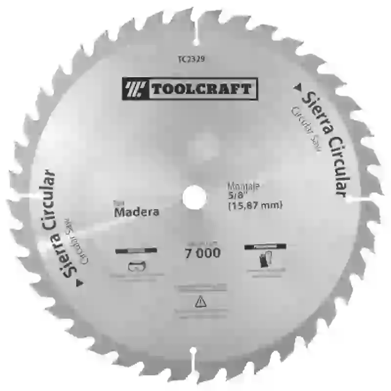 Disco de sierra circular 10" de 60 dientes para eje de 1" - TC2333 Toolcraft