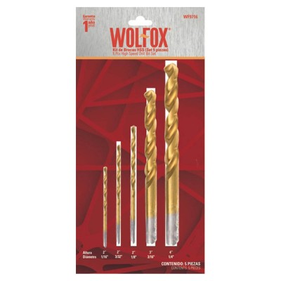 Kit brocas hss (set 5 pzs) WF9716 Wolfox