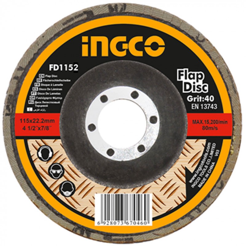 Disco de desbaste 4 1/2" Grano 60 FD1152 Ingco