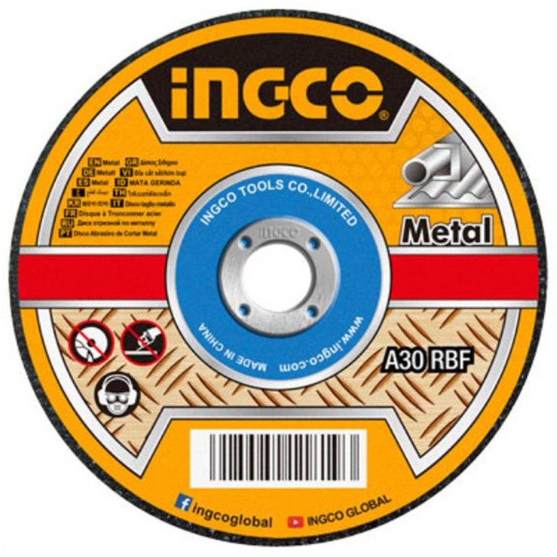 Set discos de corte para metal 4 1/2" x 3/64" 50 piezas MCD1211550 Ingco