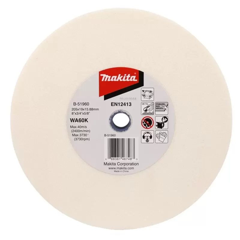 Piedra Abrasiva 8" x 19mm x 5/8" Grano 60 Makita B-51960