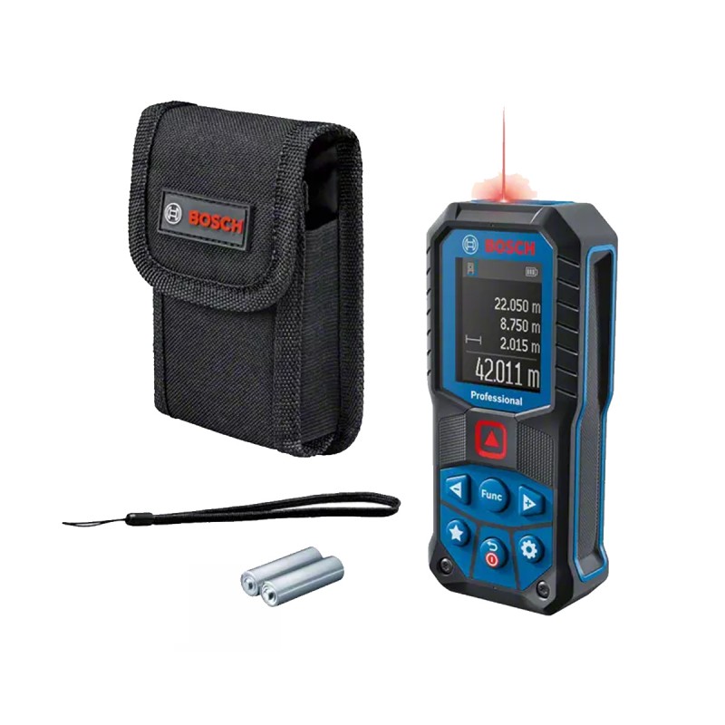 Bosch Professional Medidor láser de distancia GLM 500 (alcance 0,05-50 m,  inclinómetro 0 – 360°, precisión de medición: +/- 1,5 mm, 2 baterías AAA,  en caja) : : Bricolaje y herramientas