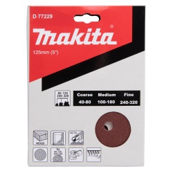 Set de Discos de Lija para Madera 125mm 20 Unidades Makita D-77229
