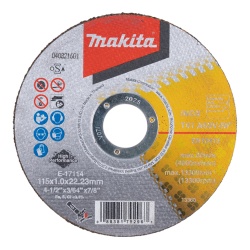 Disco Abrasivo de Corte 4 1/2" x 1.0mm p/ Inox-Metal Makita E-17114