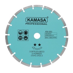 Disco Diamantado Segmentado 9" (230 mm) para Concreto Kamasa KM563