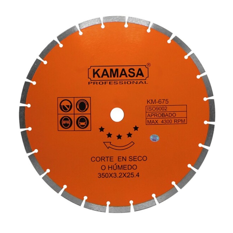Disco Diamantado Segmentado 14" (350 mm) para Concreto Kamasa KM675