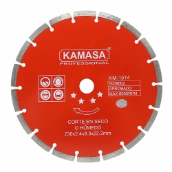Disco Diamantado Segmentado 9" (230 mm) para Concreto Kamasa KM1514