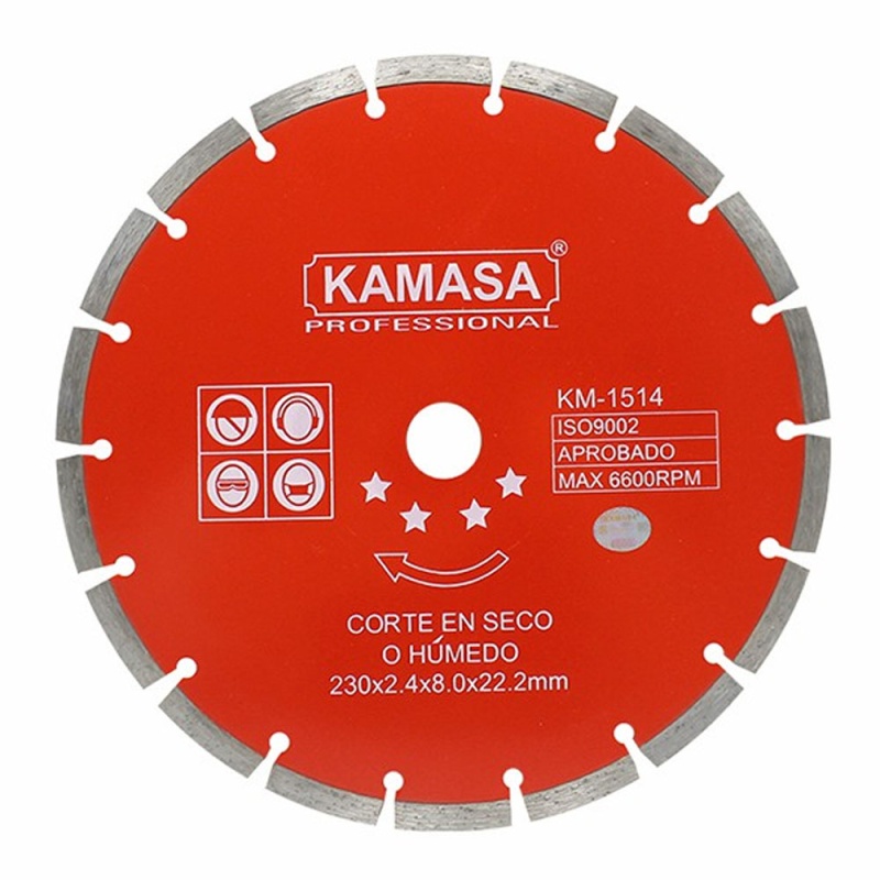 Disco Diamantado Segmentado 9" (230 mm) para Concreto Kamasa KM1514