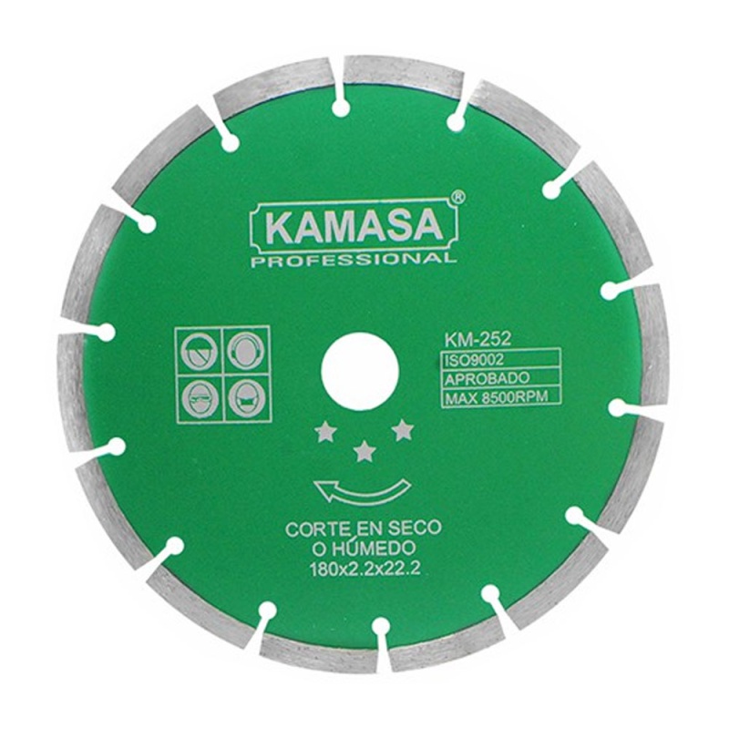 Disco Diamantado Segmentado 7" (180 mm) para Concreto Kamasa KM252