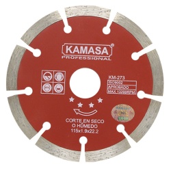 Disco Diamantado Segmentado 4 1/2" (115 mm) para Concreto Kamasa KM273
