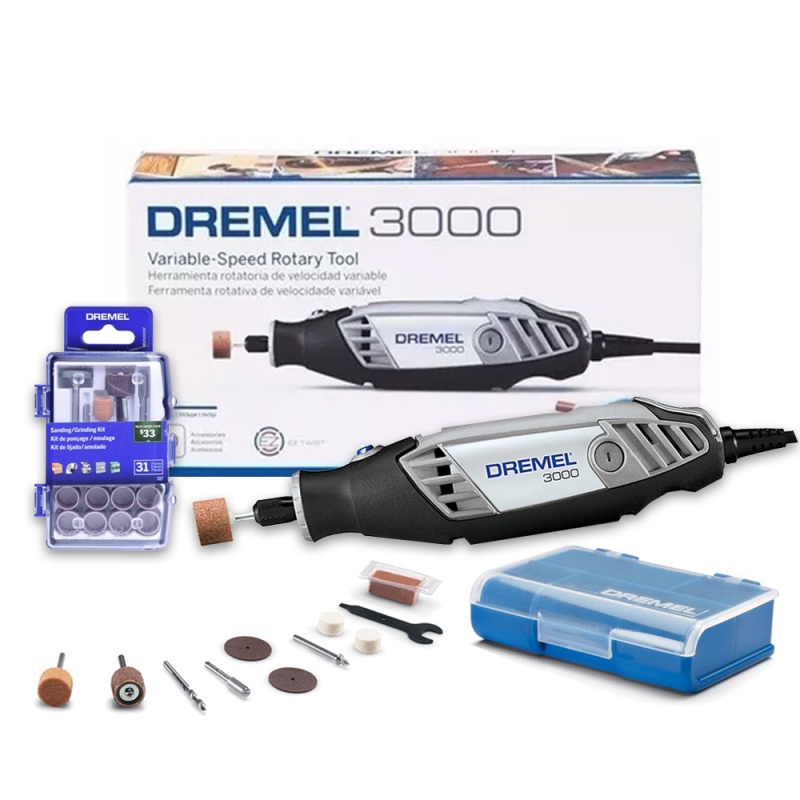 Minitorno 130W Dremel 3000 + Micro Kit de Accesorios 727 Dremel