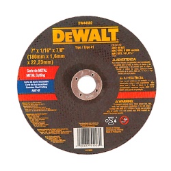 Disco de Corte para Inox 7"x1/16" Dewalt DW44602