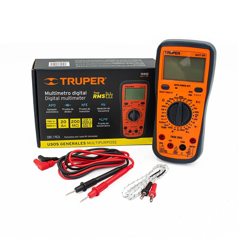 Multimetro Digital Profesional 2B-750V CA/CC 10402 Truper 10402 10402