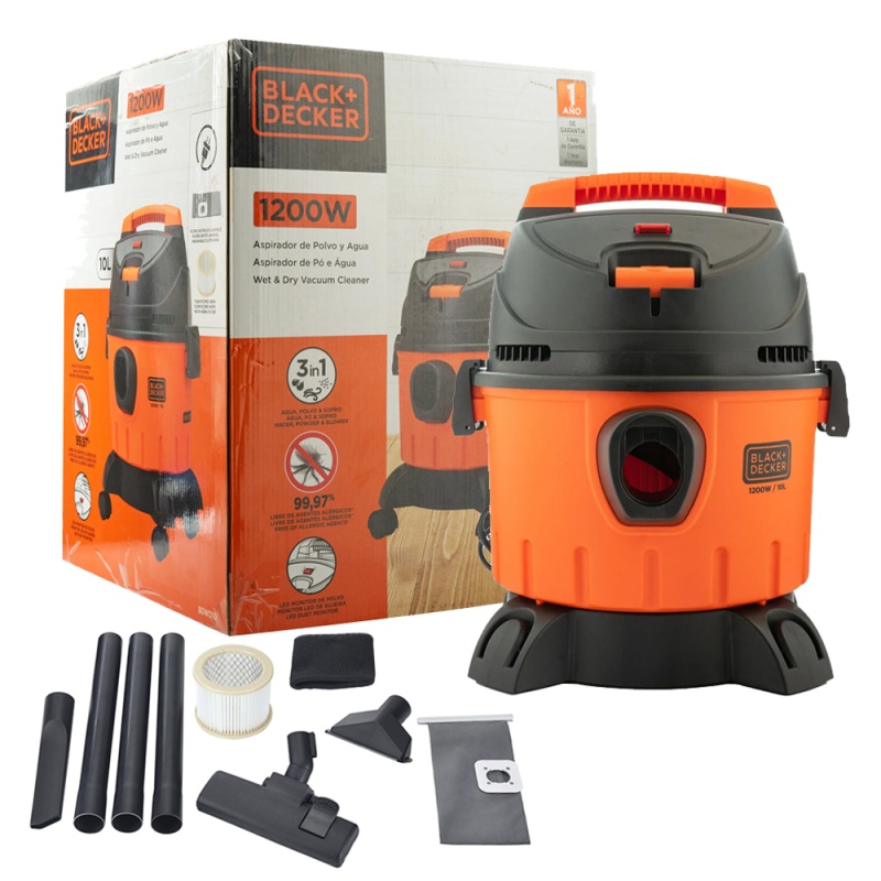 Aspiradora Seco / Húmedo 1200W 10 Litros Black + Decker BDWD10-B2C