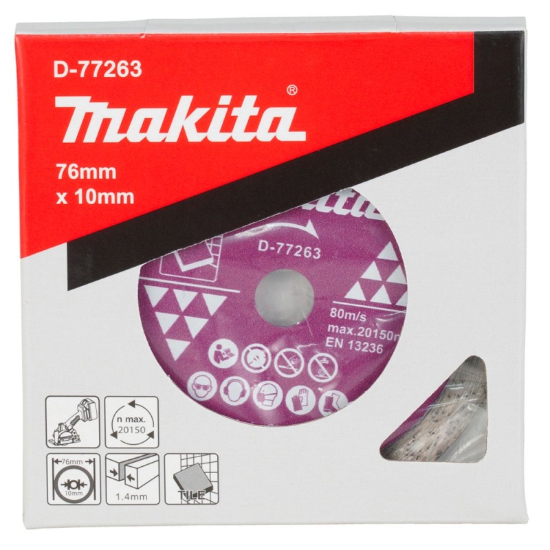 Disco Diamantado Borde Continuo 76x10mm para Azulejos Makita D-77263