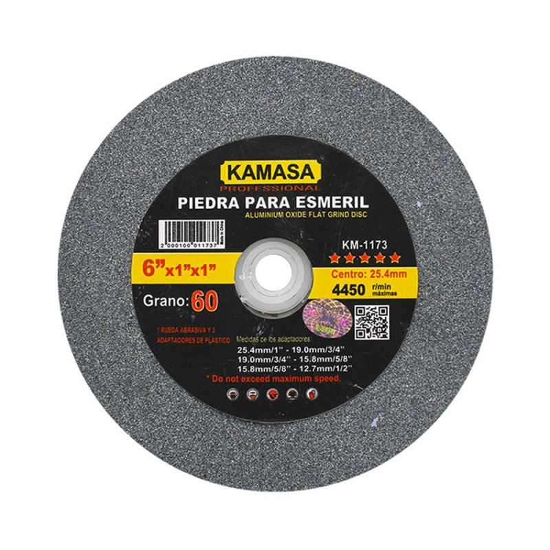 Piedra Abrasiva 6" x 1" x 1" Grano 60 Kamasa KM1173
