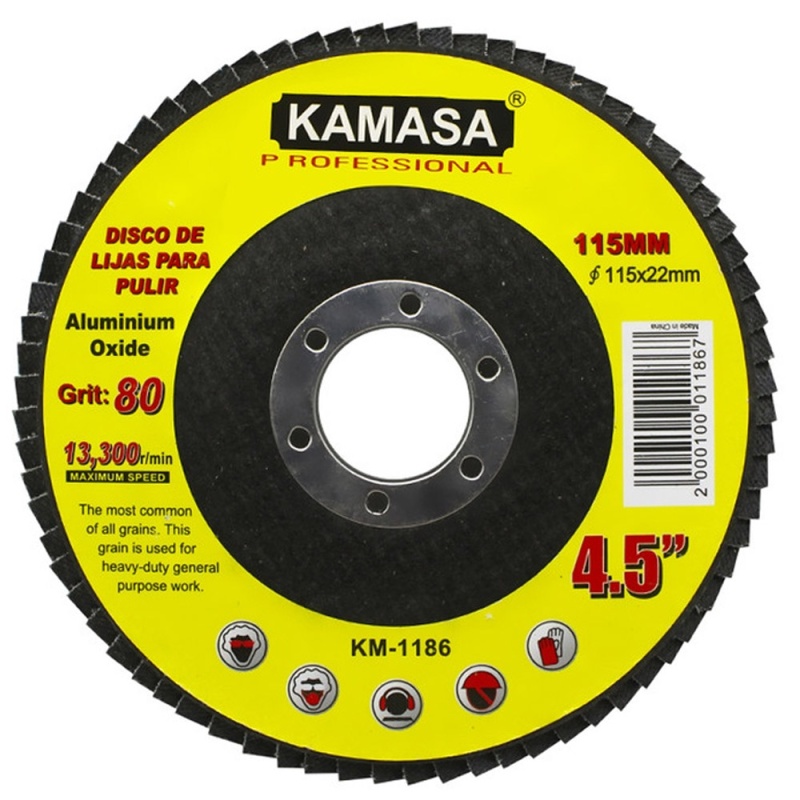 Disco Flap 4 1/2" Grano 80 Kamasa KM1186