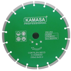 Disco Diamantado Segmentado 9" (230 mm) para Concreto Kamasa KM253