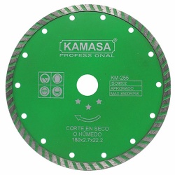 Disco Diamantado Turbo 7" (180 mm) para Cerámica Kamasa KM255
