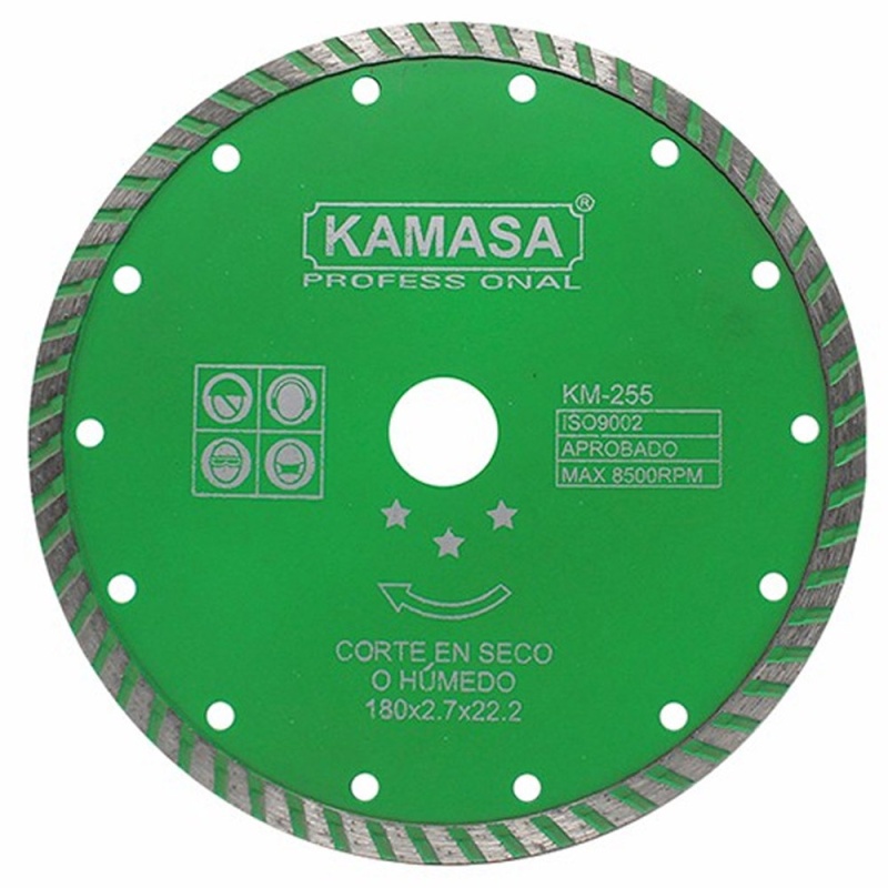 Disco Diamantado Turbo 7" (180 mm) para Cerámica Kamasa KM255