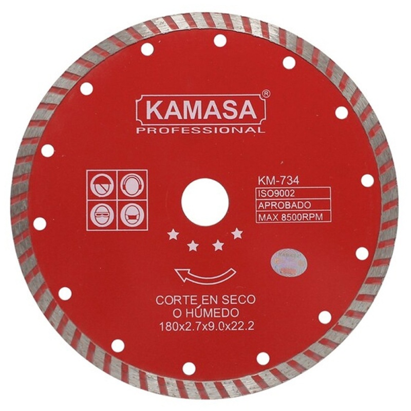 Disco Diamantado Continuo 7" (180 mm) para Cerámica Kamasa KM734