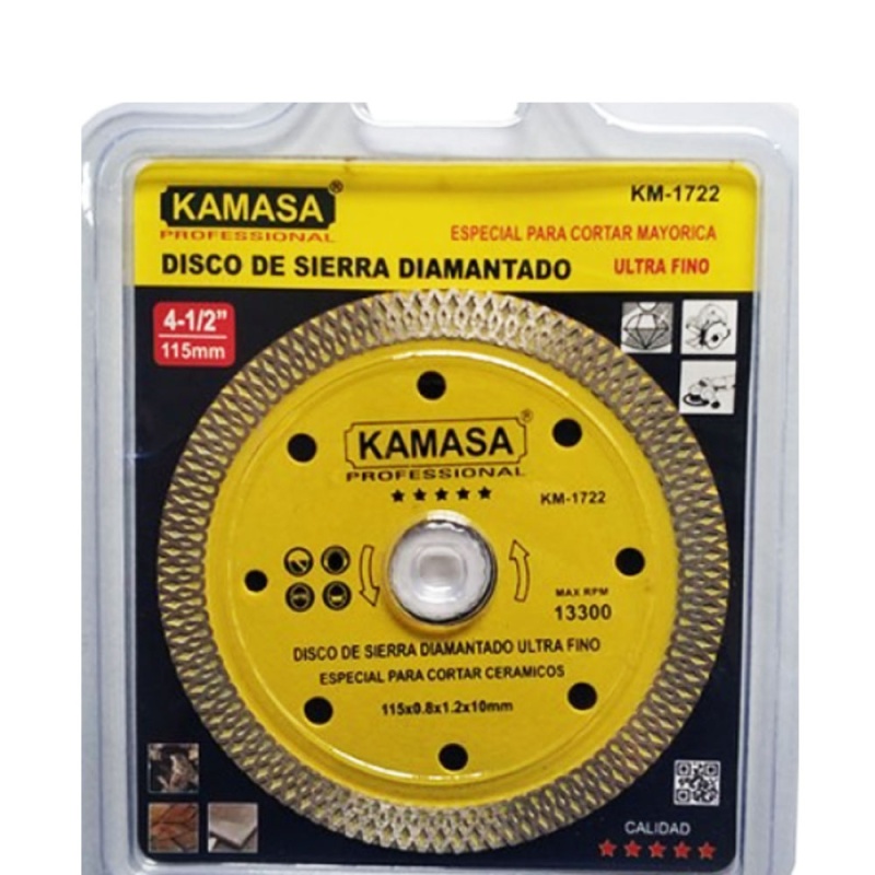 Disco Diamantado 4 1/2" (115mm) para Ceramicos Kamasa KM1722