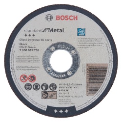 Disco de Corte 4 1/2" (115 mm) para Metal Bosch 2608.619.738-000