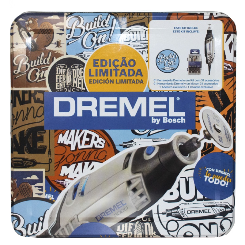 Dremel 3000 Multitool - Roterend - 130 Watt - Inclusief 25 Accessoires Flexibele As En Premium Opbergkoffer Met Machinehouder