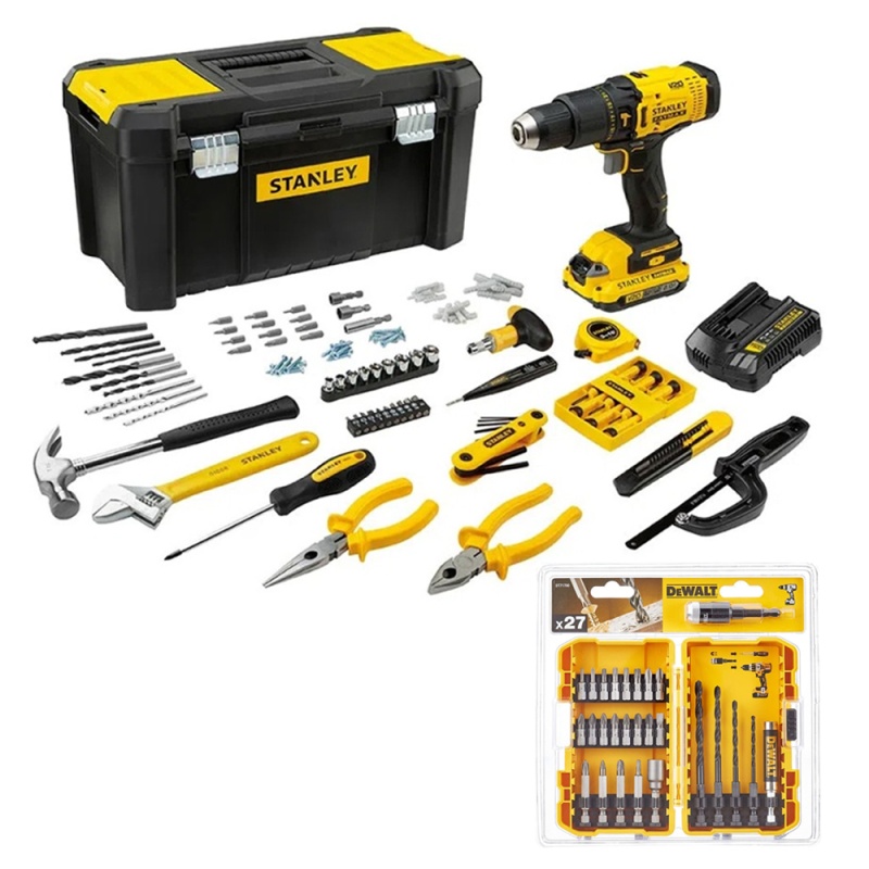 Taladro Percutor 1/2" 20V Inc 1 Bat + Set Accesorios 27 Piezas SCD711C1H-K1