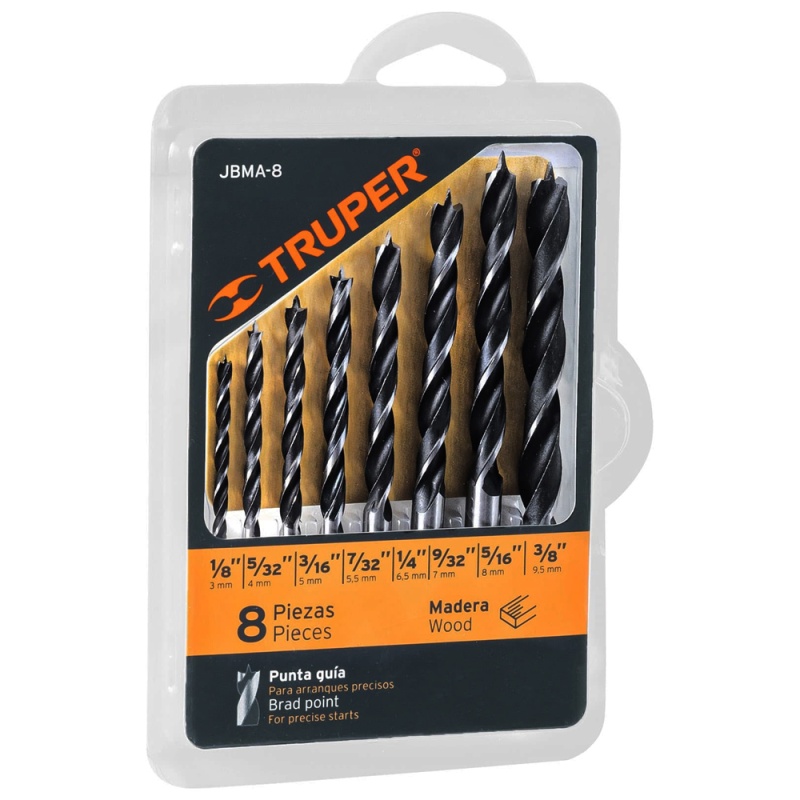 Set de Brocas 8 Piezas para Madera Truper 11338