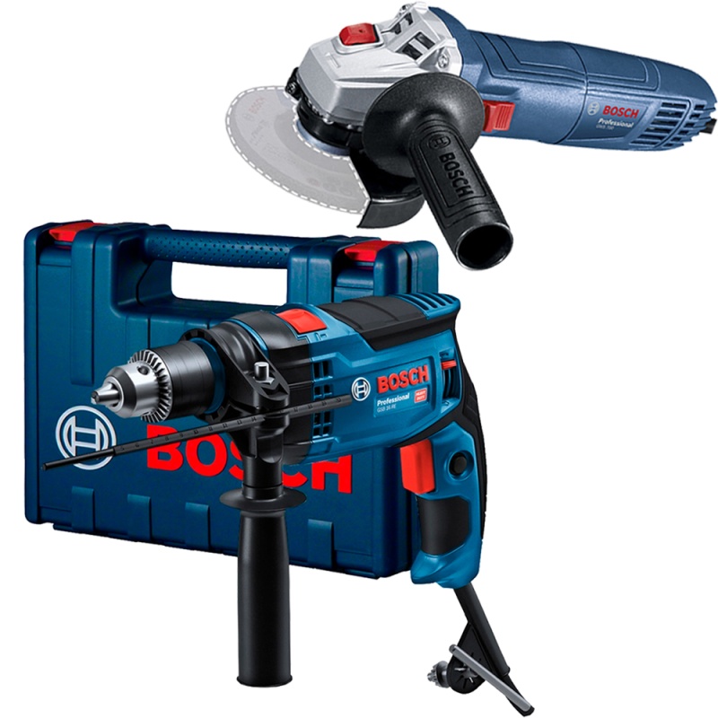 Taladro Percutor 1/2" 850W GSB 16 RE + Amoladora 4 1/2" 710W GWS 700 Bosch 0615.A00.1X2-000