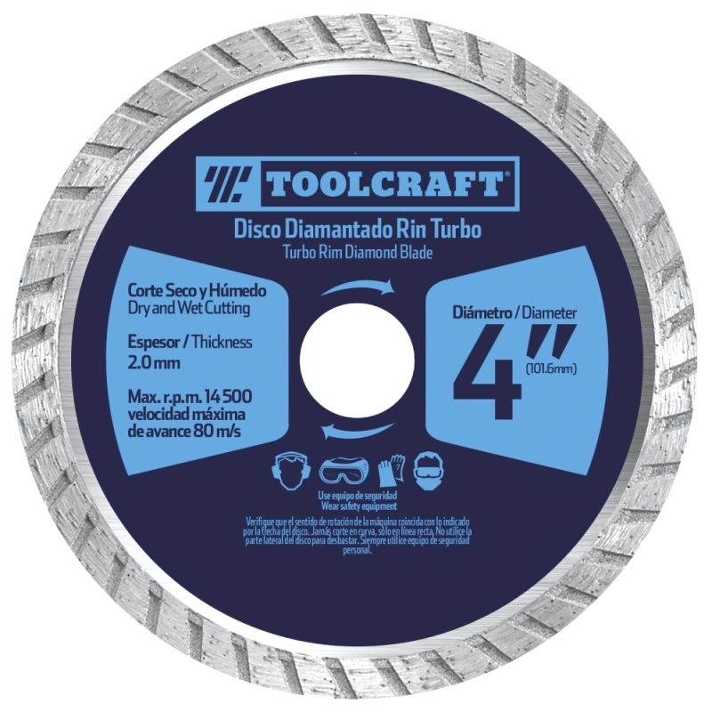 Disco Diamantado 4 1/2" Corte Turbo Toolcraft TC4493